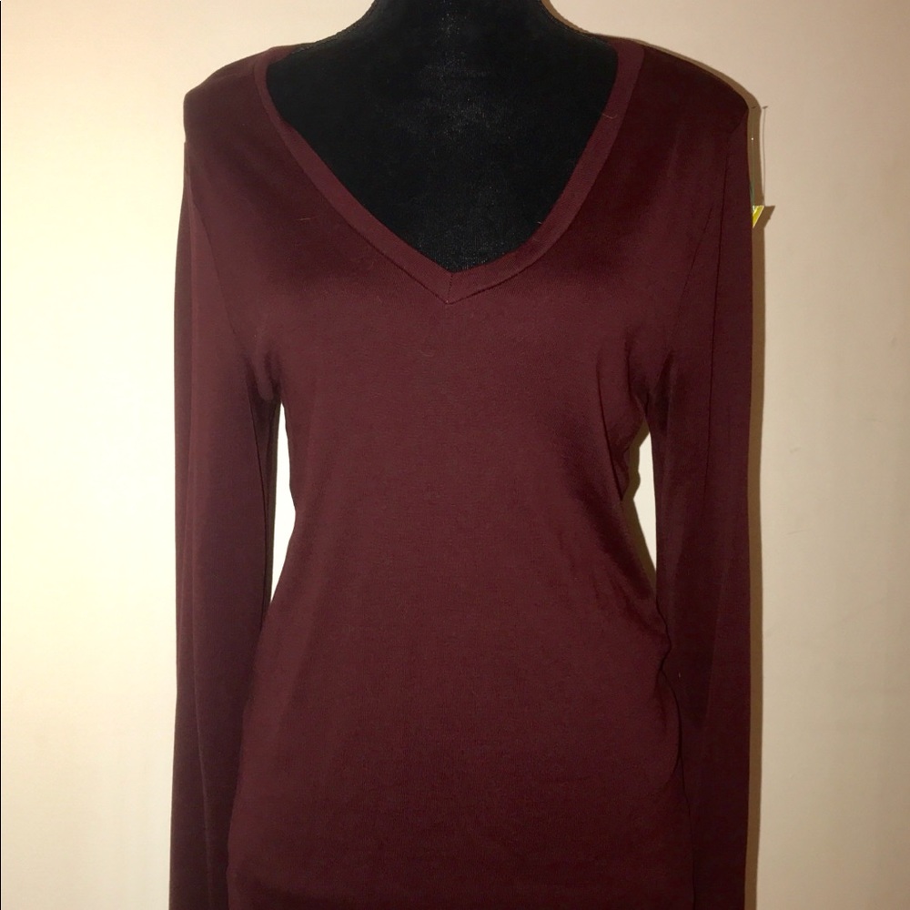 Burgundy “classic fit” long sleeve tee from J.Crew